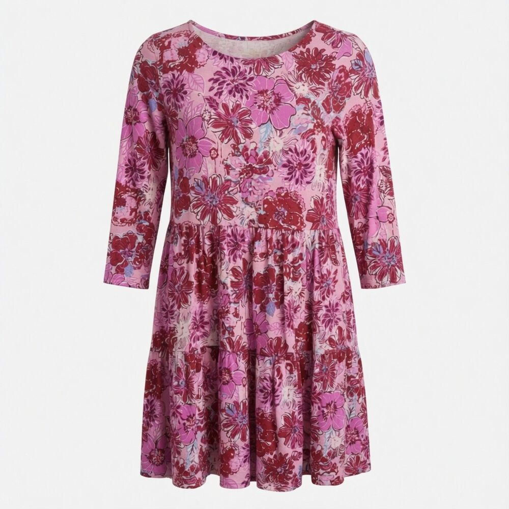 Lilly Pulitzer Mini Geanna Dress Pink Lilac Thistle Floral School Girls XL 12/14